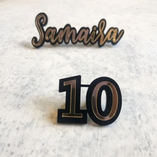 Single word and Number Cake charm